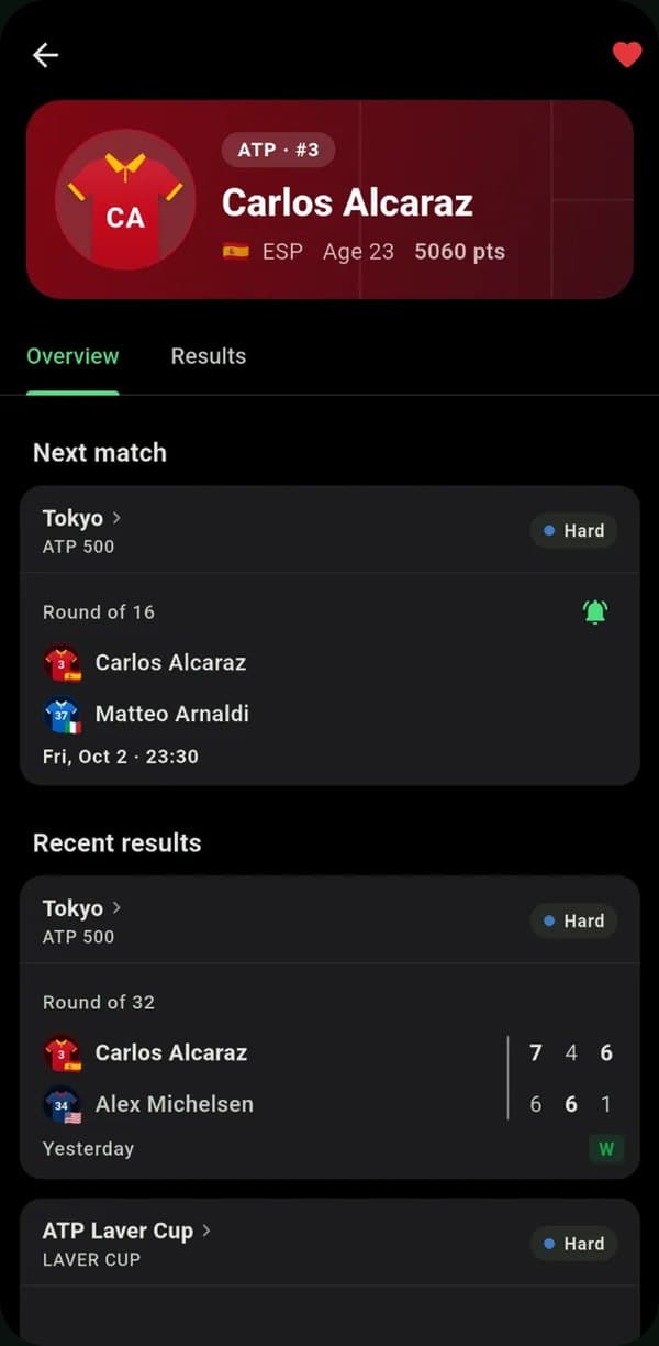 A player page